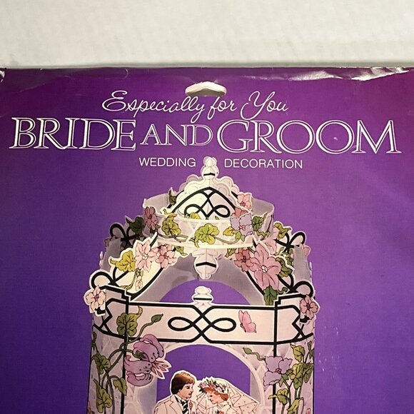 Vintage American Greeting Bride Groom Paper Wedding Decoration 12" 70s Retro - Picture 5 of 6